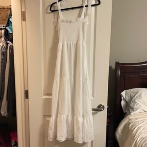 White Dress with Tie Straps - Never Worn